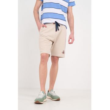 Bermude de trening cu talie ajustabila - Bej deschis