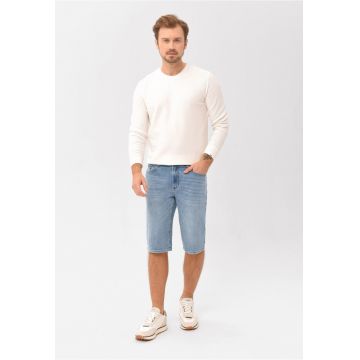 Blugi scurti pentru barbati -  E-Bergs - Regular Fit - albastru deschis - Albastru deschis