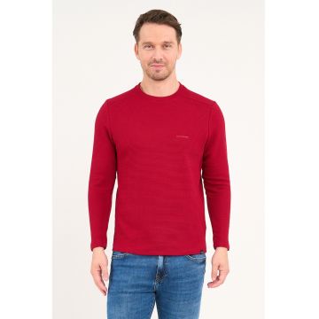 Bluza cambrata cu decolteu la baza gatului - Visiniu