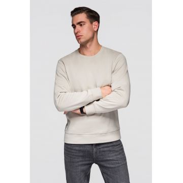 Bluza de trening din bumbac cu decolteu la baza gatului - Gri deschis