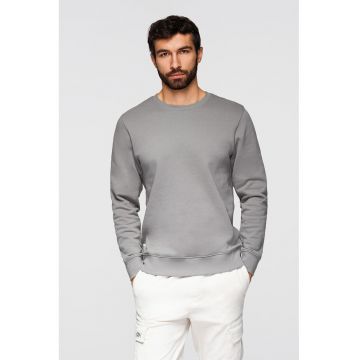 Bluza de trening din bumbac cu decolteu la baza gatului - Gri