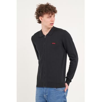 Bluza de trening slim fit cu fermoar - Negru