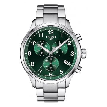 Ceas barbatesc  Chrono XL Classic - cronograf - data - Super-LumiNova - verde - otel inoxidabil