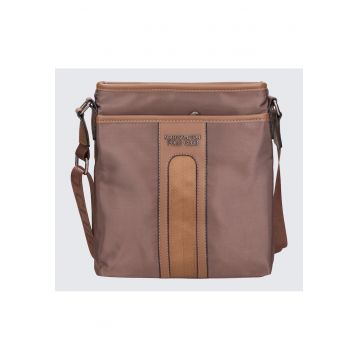 Geanta crossbody cu bareta ajustabila - Maro inchis