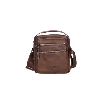 Geanta crossbody cu buzunare cu fermoar