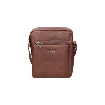 Geanta crossbody cu fermoar - Maro inchis