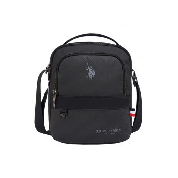 Geanta crossbody cu logo - Negru