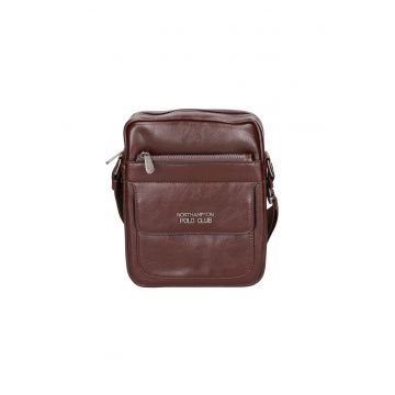 Geanta crossbody de piele ecologica 24585 - Maro