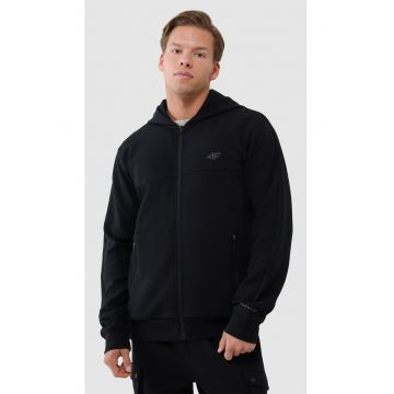 Hanorac barbati  cu fermoar - gluga - negru - bumbac si poliester