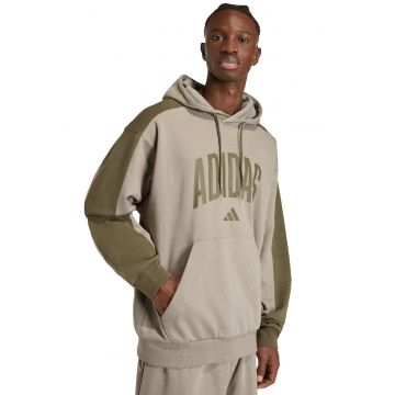 Hanorac din amestec de bumbac cu imprimeu logo - Kaki/Verde masliniu