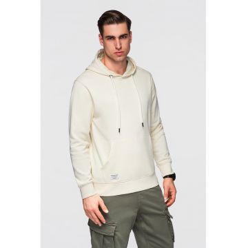 Hanorac din bumbac cu buzunar kangaroo - Crem