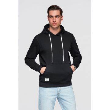 Hanorac din bumbac cu buzunar kangaroo - Negru