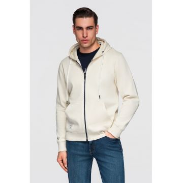 Hanorac regular fit cu buzunare - Crem
