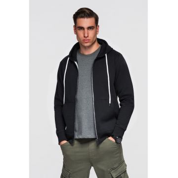 Hanorac regular fit cu buzunare - Negru