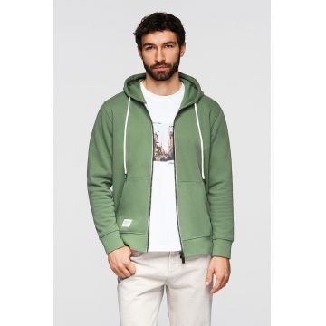 Hanorac regular fit cu buzunare - Verde