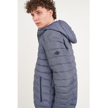 Jacheta cu gluga si vatelina - Albastru prafuit