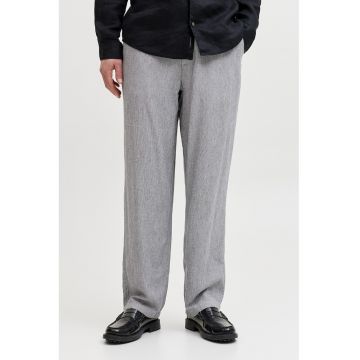 Pantaloni chino din amestec de in cu croiala relaxed-fit