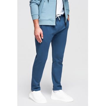 Pantaloni de trening din bumbac cu croiala conica Pabs - Albastru