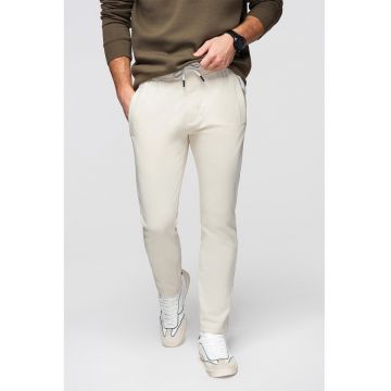 Pantaloni de trening din bumbac cu croiala conica Pabs - Crem