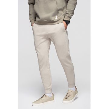 Pantaloni de trening din bumbac cu snururi de ajustare - Gri deschis