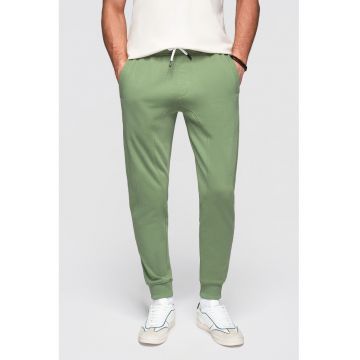 Pantaloni de trening din bumbac cu snururi de ajustare - Verde deschis