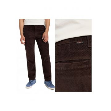 Pantaloni Scurti Barbati -  Chino - Slim Fit - Talie Medie - Lungi - 4 Buzunare - Fermoar - Bumbac - Rosu
