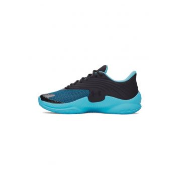 Pantofi sport cu logo - pentru baschet Curry Splash - Negru/Portocaliu/Albastru