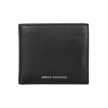 Portofel pliabil din piele - Negru