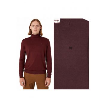 Pulover Barbati -  Dahlia - Regular Fit - Maneci Lungi - Guler Inalt - Design Simplu - Bumbac - Bronz