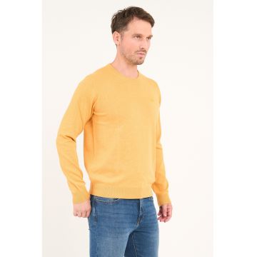 Pulover uni din bumbac - Galben