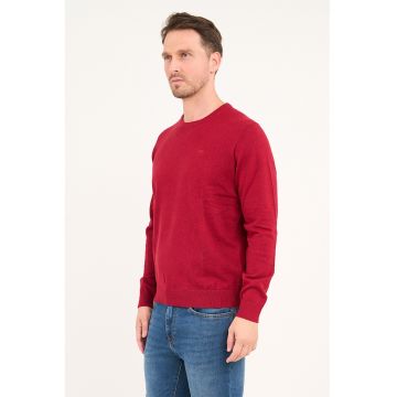 Pulover uni din bumbac - Rosu capsuna