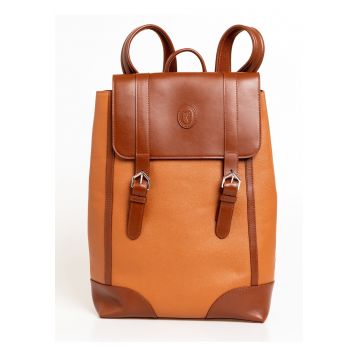 Rucsac din piele cu model in doua nuante