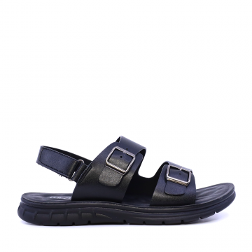 Sandale cu barete reglabile bărbați Thezeus  negre din piele  2341BS5004N