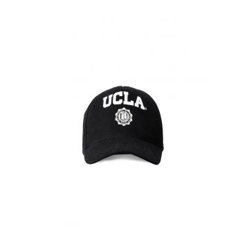 Sapca din denim cu imprimeu logo Hanford - Alb/Negru