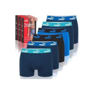 Set 6 Boxeri Barbati -  Bumbac - Albastru Bleumarin