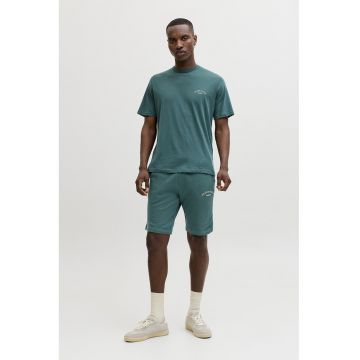 Set de bermude sport si tricou din bumbac - Verde englez