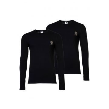 Set de bluze din amestec de bumbac - 2 piese - Negru