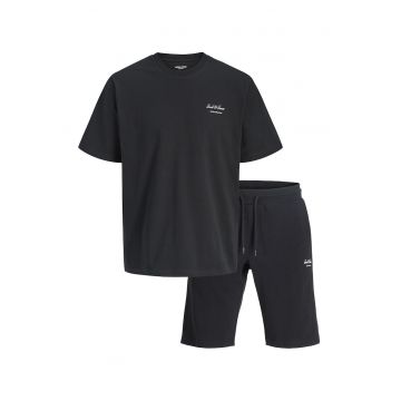 Set de pantaloni scurti si tricou - 2 piese - Albastru inchis