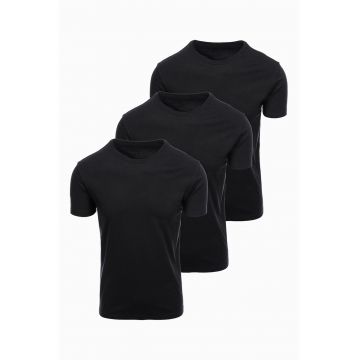 Set de tricouri regular fit din bumbac - 3 piese - Negru