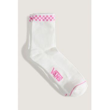 Sosete lungi Peek-A-Check - Alb/Roz