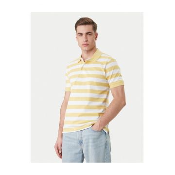 Tricou barbati -  dungi - galben - bumbac