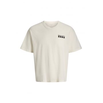 Tricou cu imprimeu pe partea din spate - Bej deschis