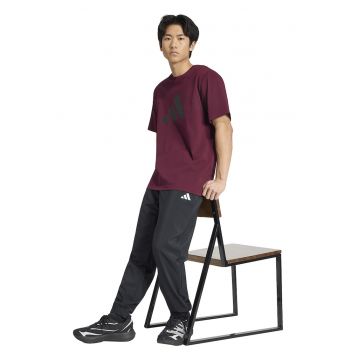 Tricou de bumbac cu decolteu la baza gatului - Negru/Violet tyrian