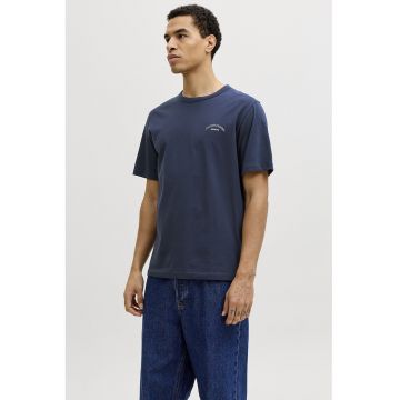 Tricou de bumbac organic cu logo discret - Bleumarin -