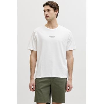 Tricou din bumbac cu imprimeu pe partea din spate - Verde pal/Alb optic