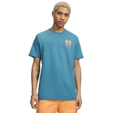 Tricou lejer cu imprimeu logo Blur - Portocaliu/Albastru teal