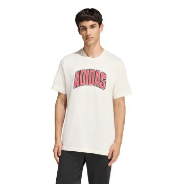 Tricou lejer cu imprimeu logo - Rosu/Alb