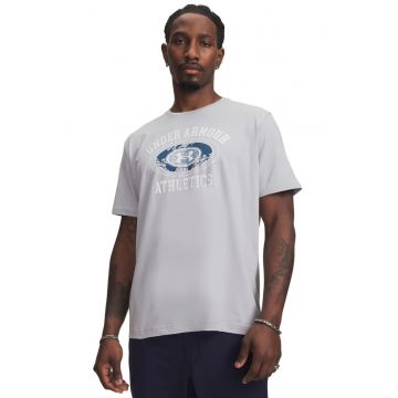 Tricou lejer cu imprimeu pe piept Globe - Alb/Gri deschis