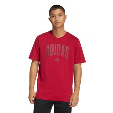 Tricou lejer de bumbac cu imprimeu logo - Rosu