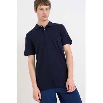 Tricou polo din amestec de lyocell - Albastru ultramarin